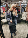 Denim Mix Hooded Flannel