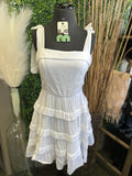 White Tier Tie Shoulder Dress