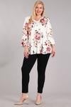 Ivory floral v-neck top