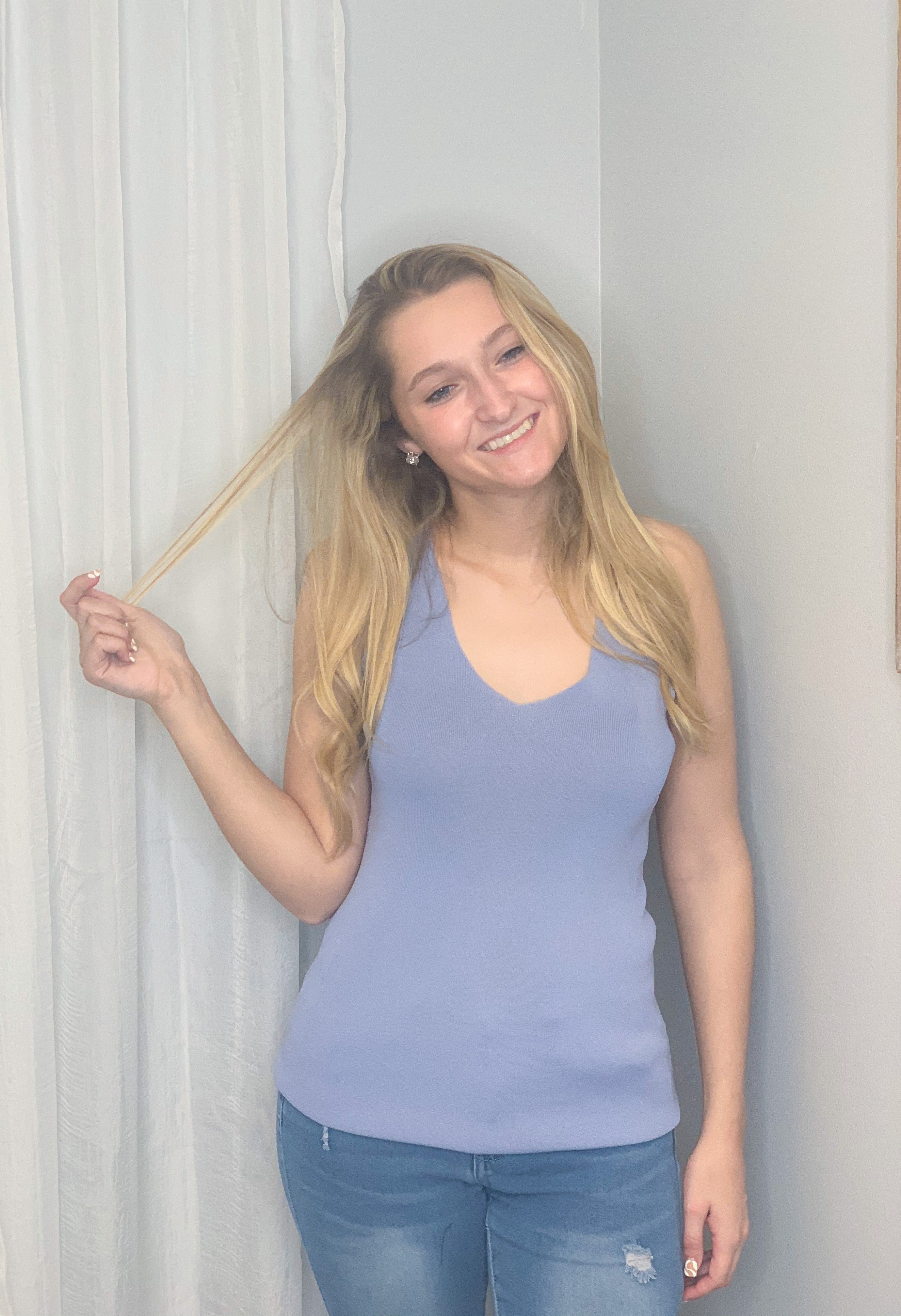 Dusty Cross Back Sweater Tank
