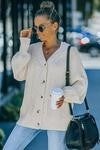 Cable Knit V-neck Cardi