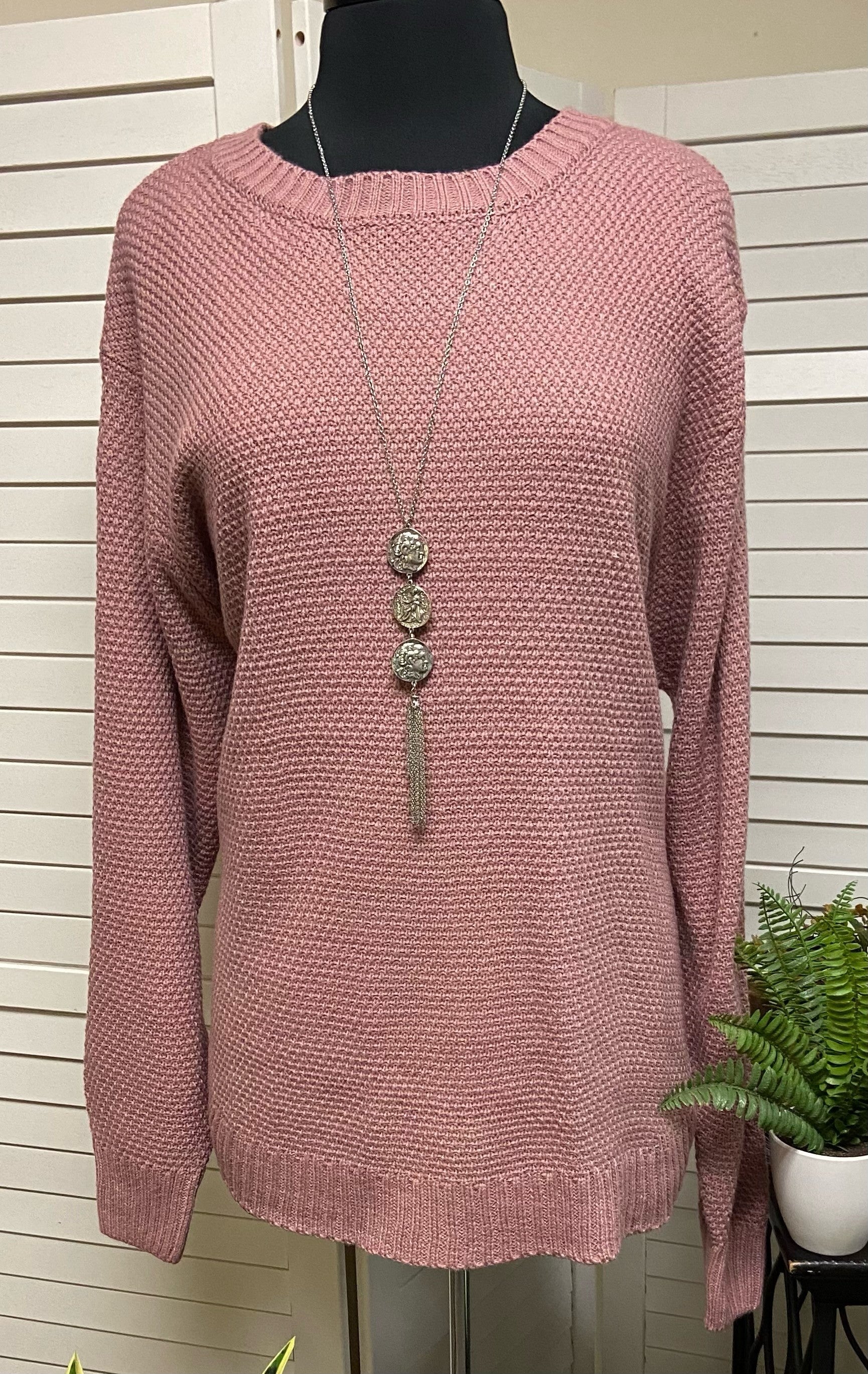 Hi-Low Round Neck Sweater