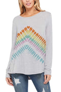 chevron tie dye pullover