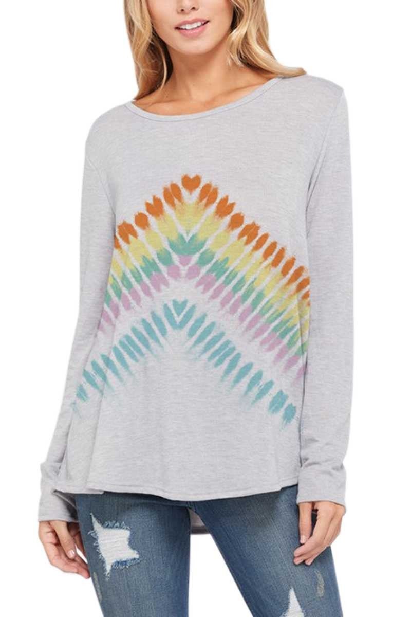 chevron tie dye pullover