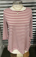 Striped Knit Top w/ Ruffle Detail