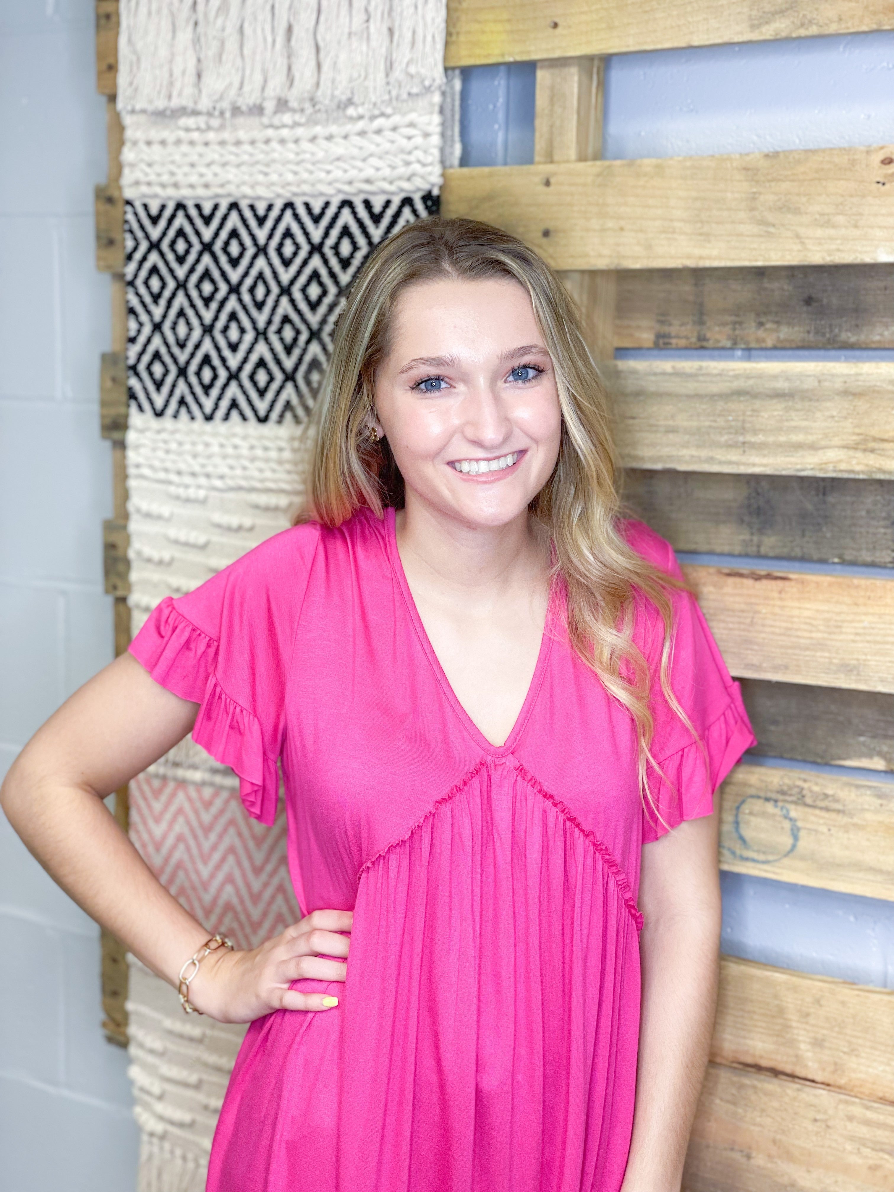 Fuchsia Ruffle Tunic