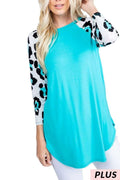 mint animal print ragland top
