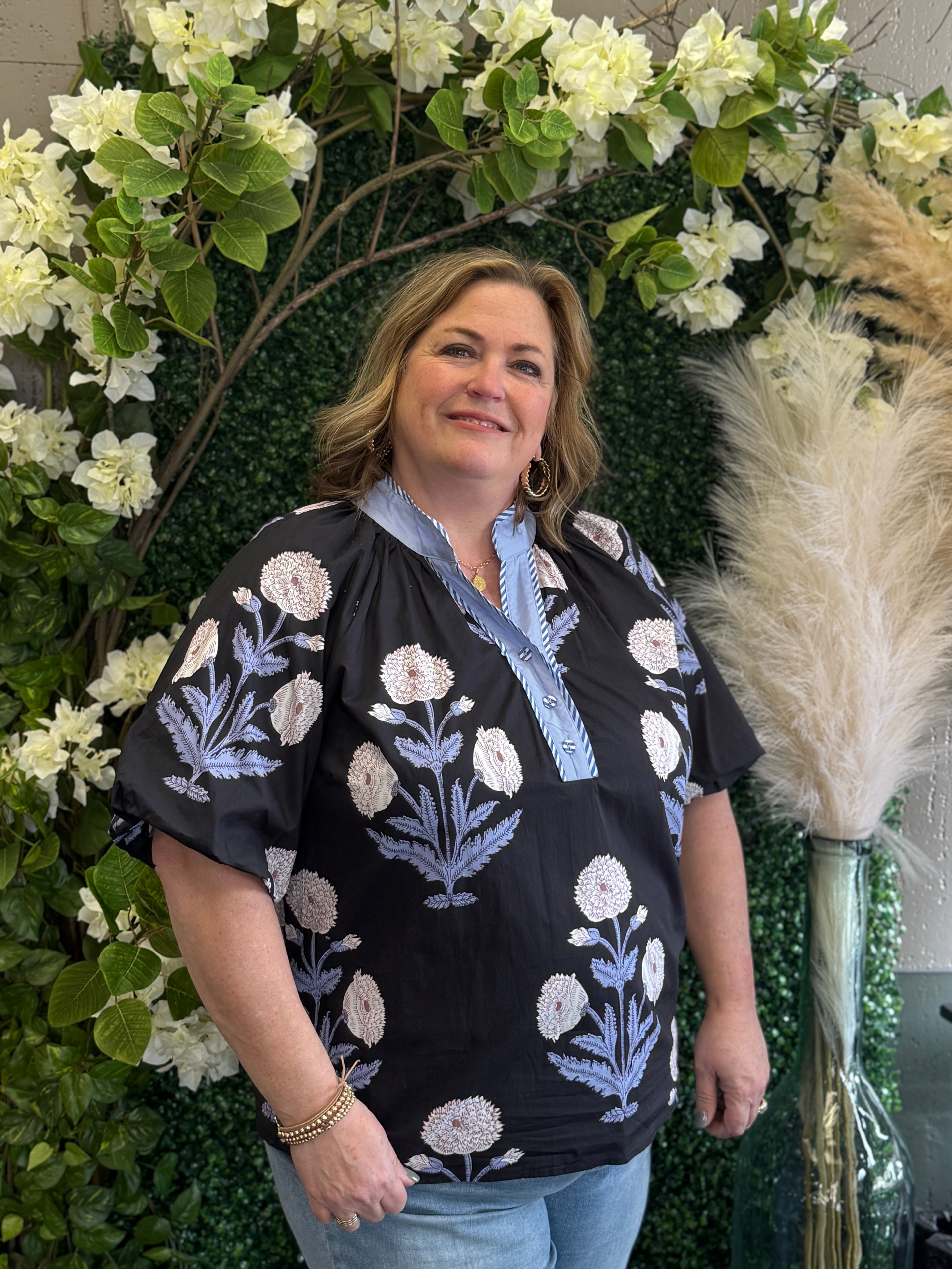 Floral Print Vneck Top