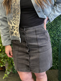 Button Down Denim Skirt