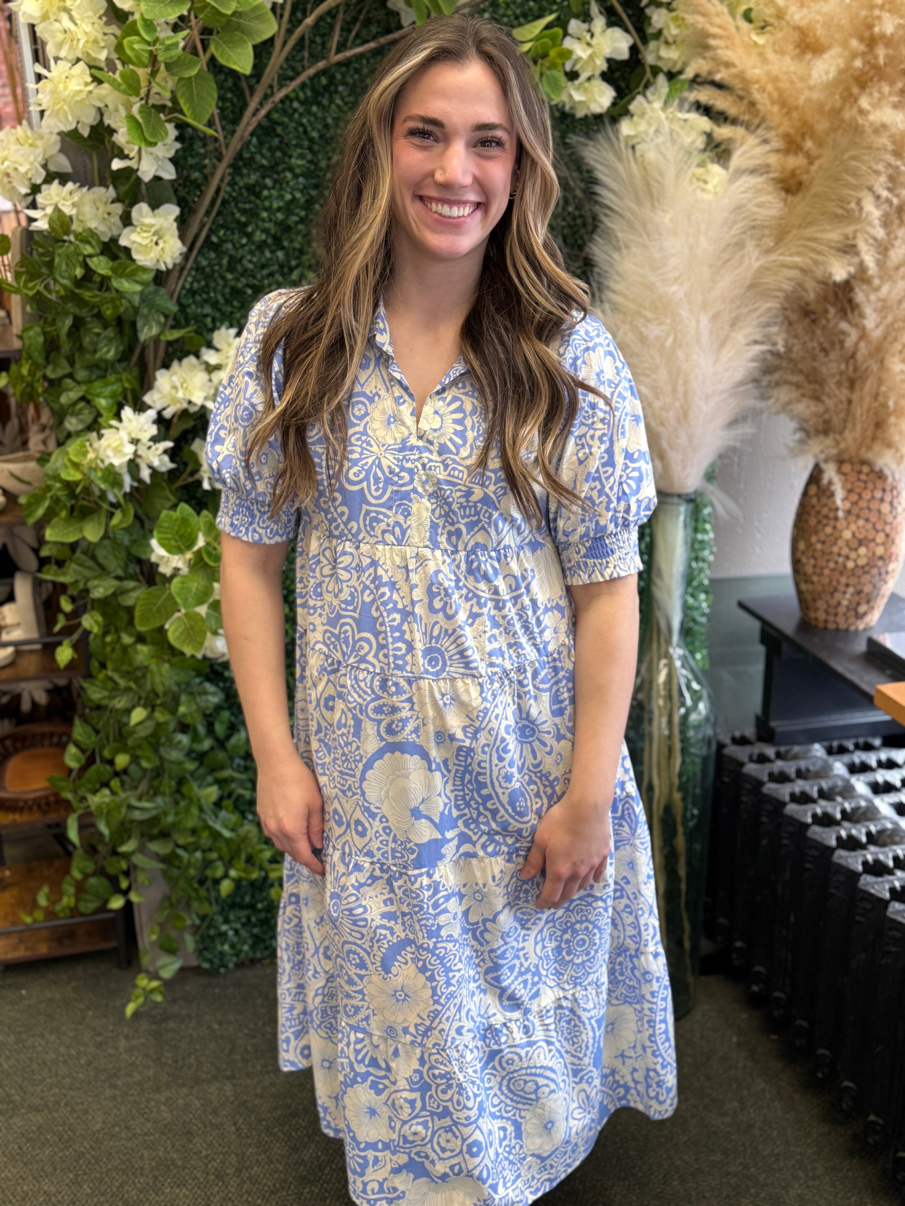 Vintage Garden Shirt Dress