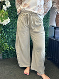 Smocked Waist Barrel Leg Sweatpants
