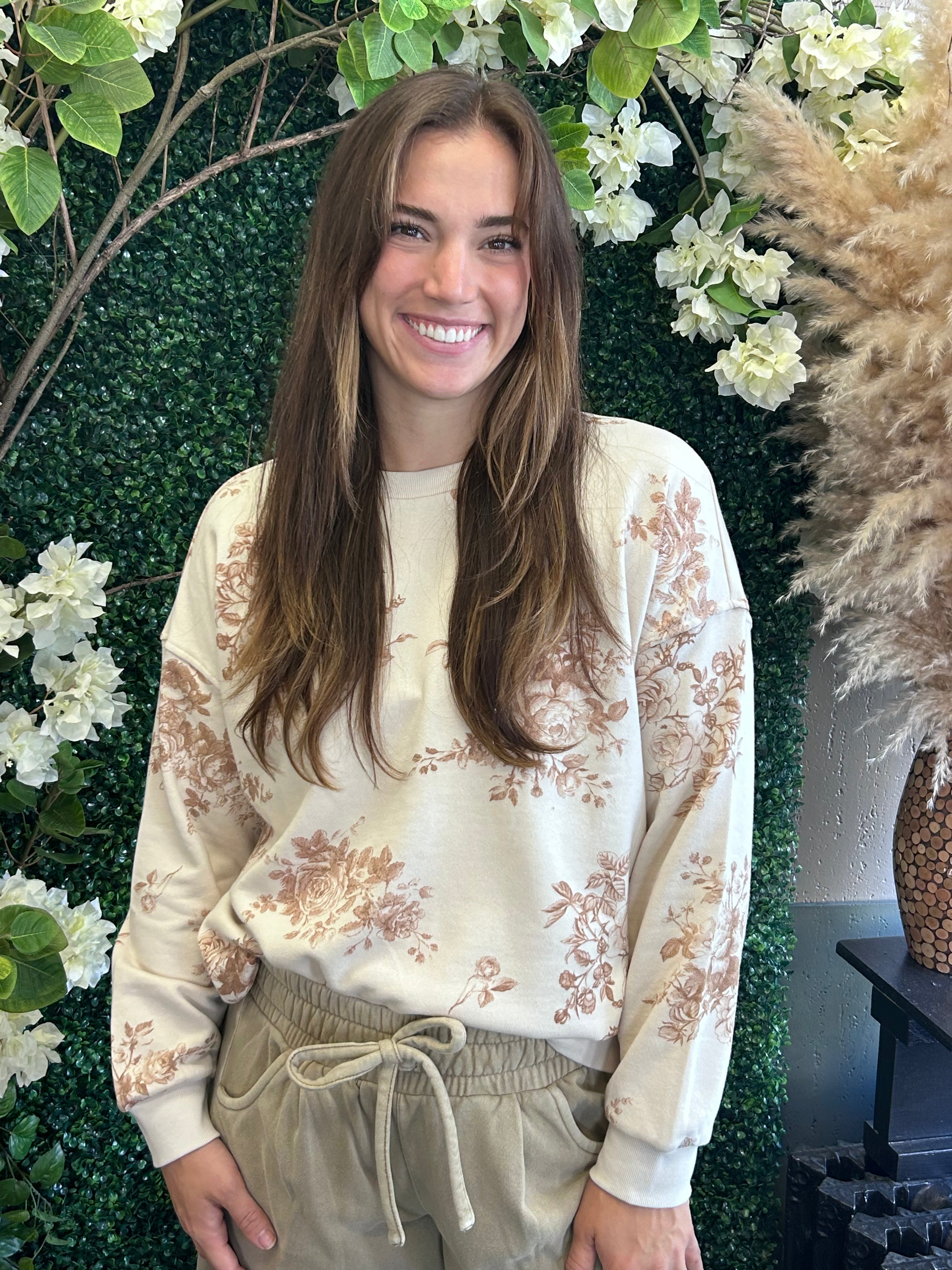 Floral Toile Sweatshirt