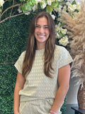 Textured Short Sleeve Sweatshirt