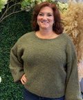 Long Sleeve Fuzzy Knit Pullover Sweater
