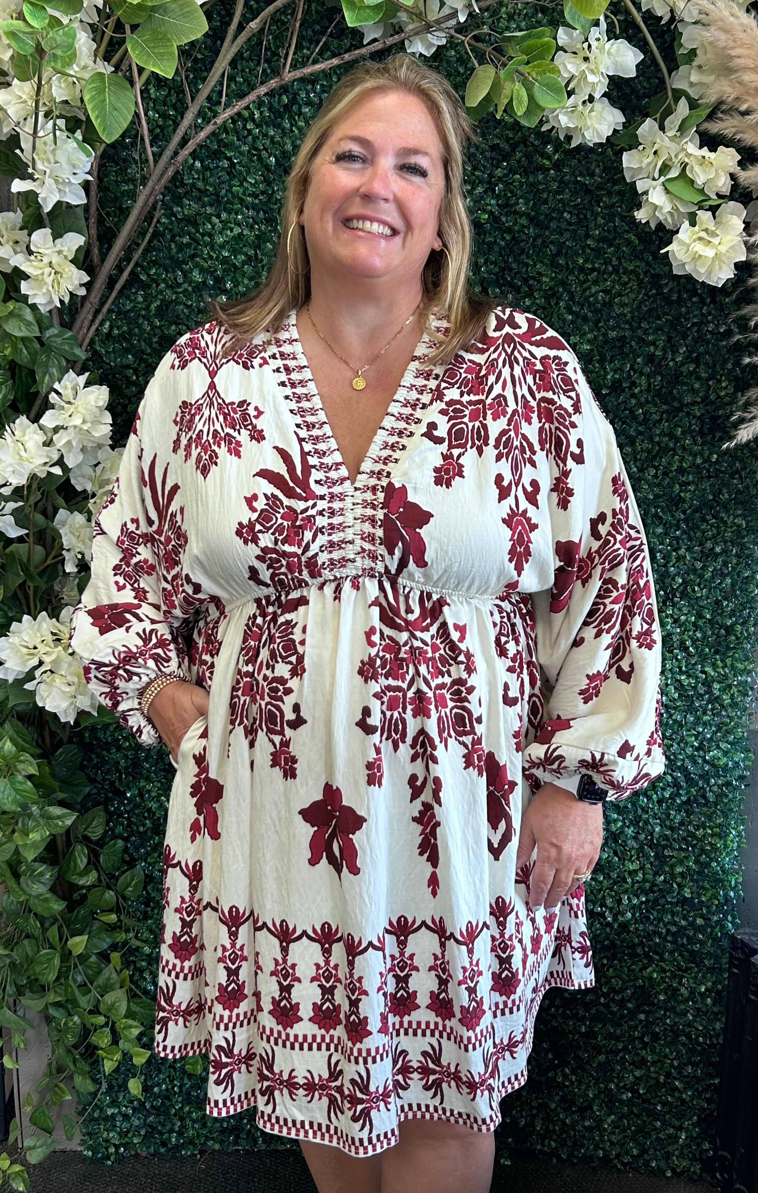 Burgundy Dolman Dress