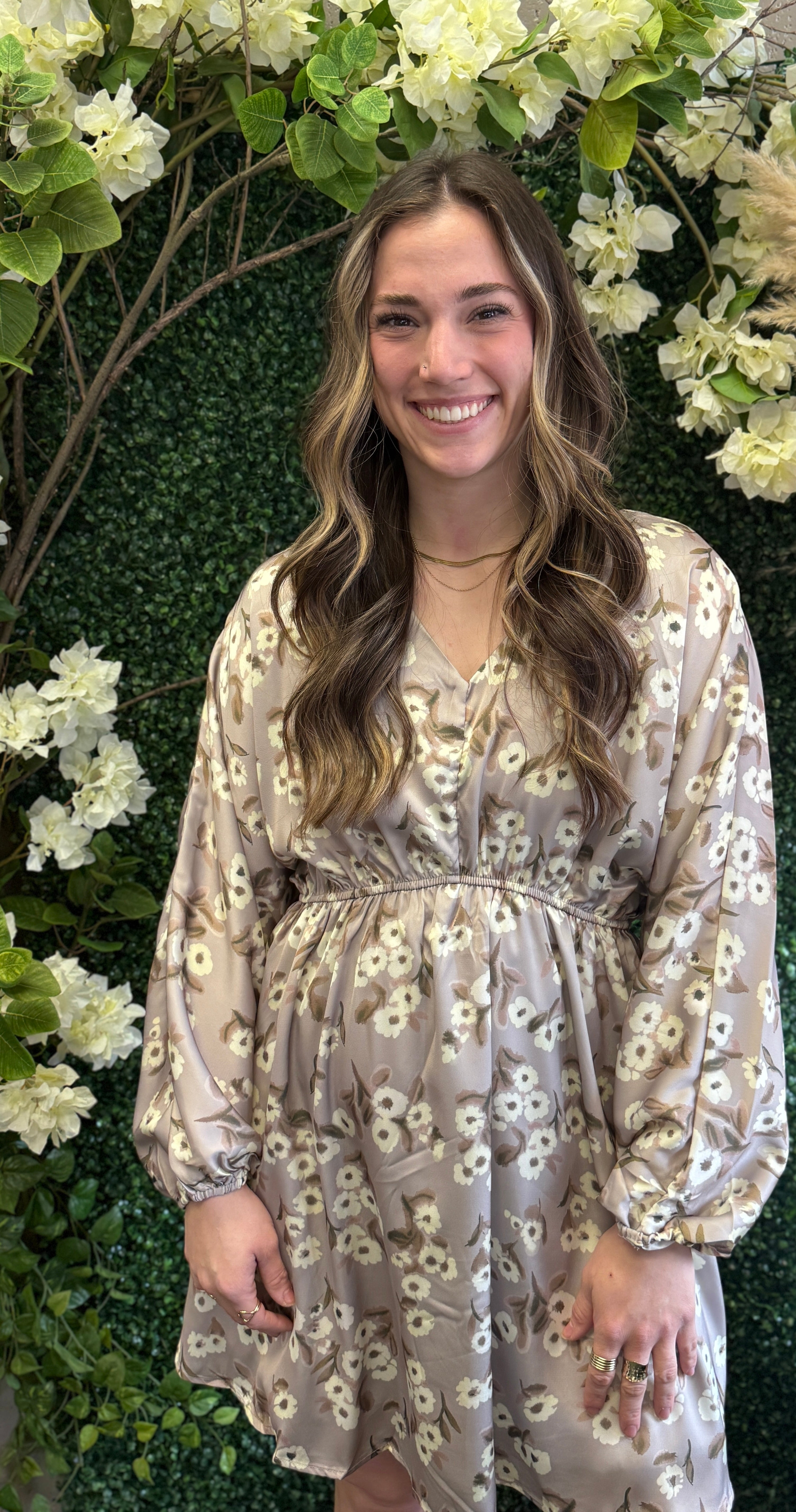 Floral Satin Mini Dress