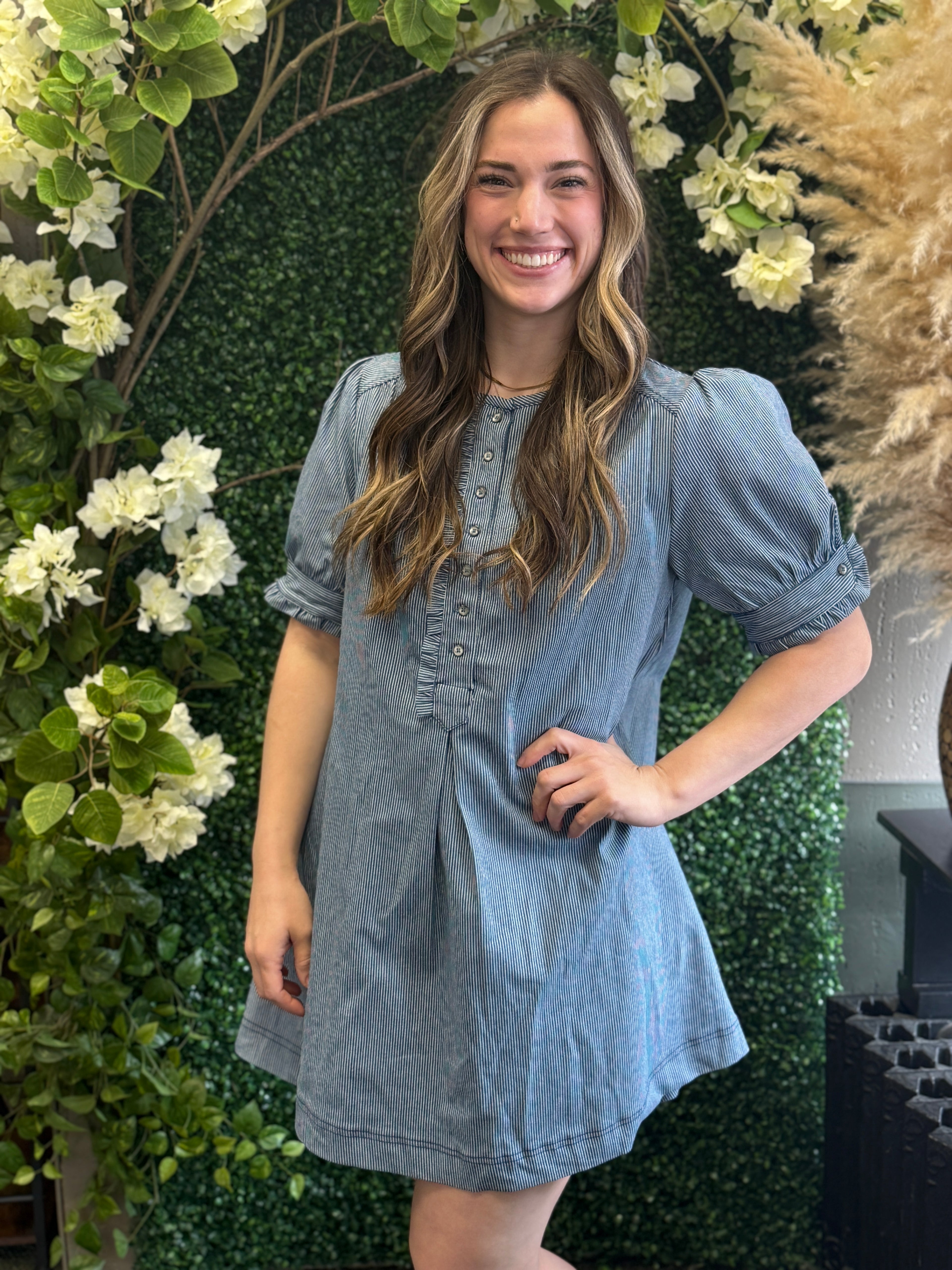 Sriped Denim Dress