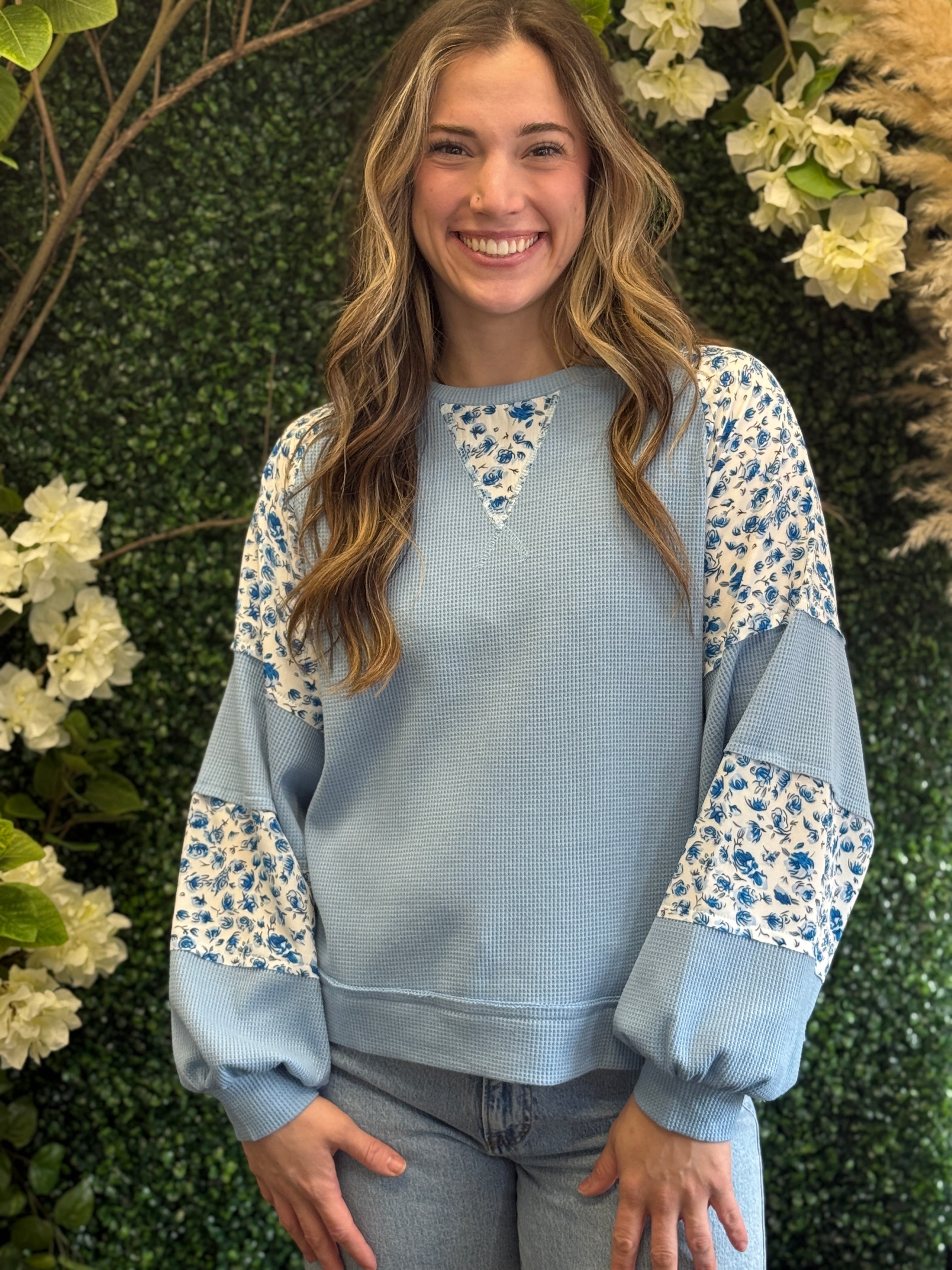 Floral Print Woven Ragland