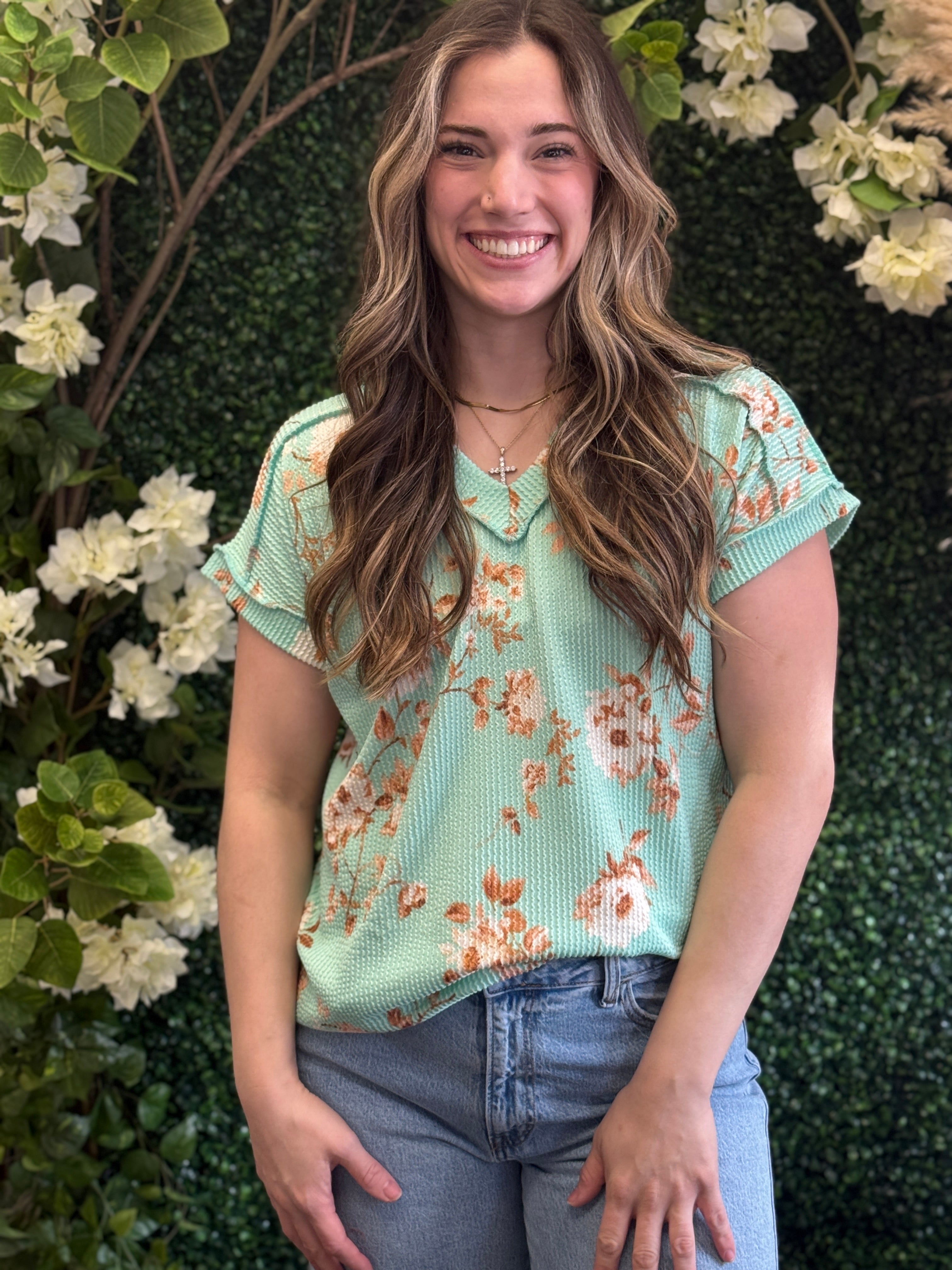 Dolman Sleeve Floral Top