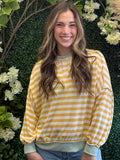 Yellow Striped Crewneck