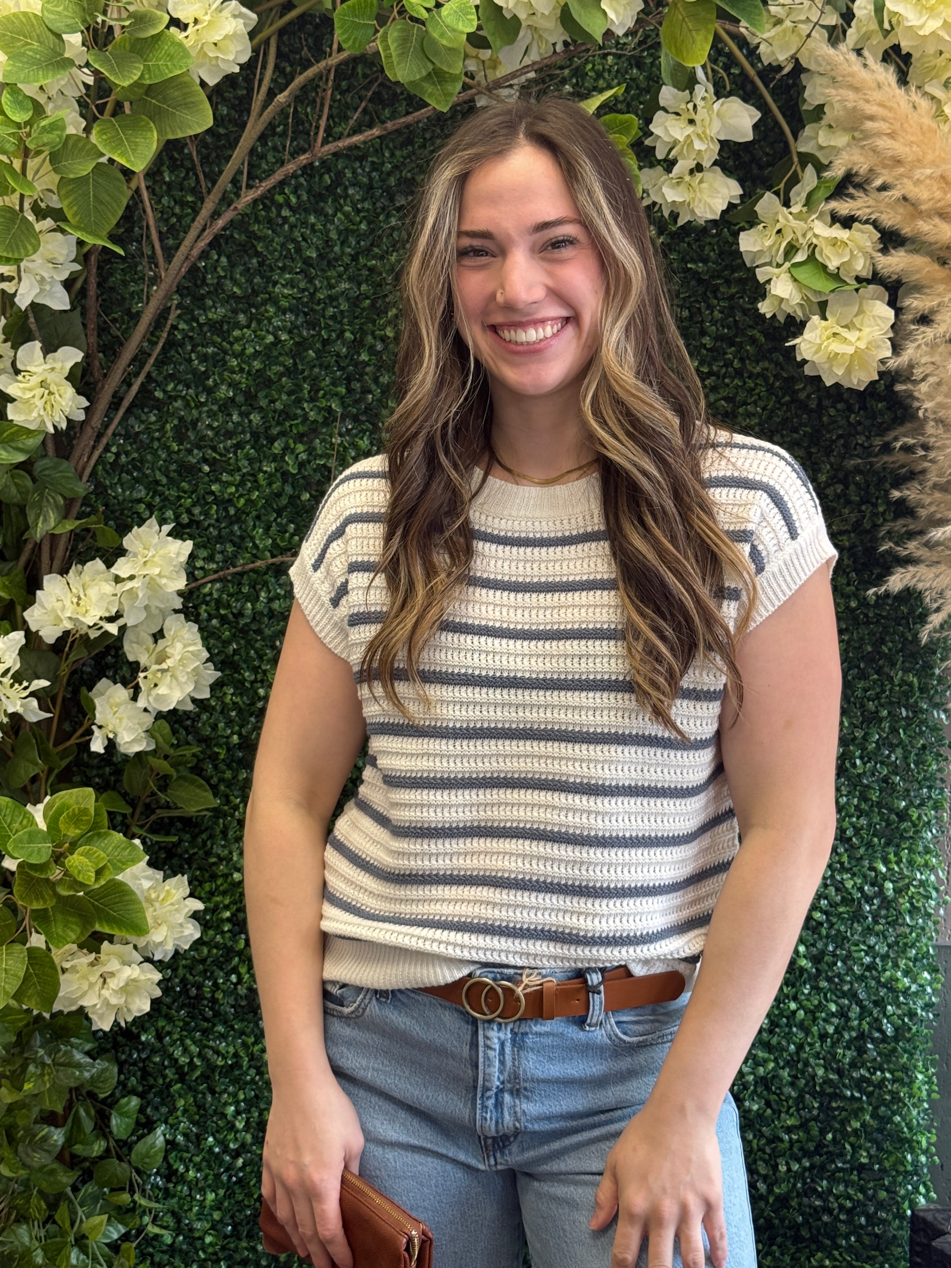 Striped Crochet Kint Top