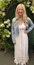White Gauze Halter Dress