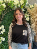 Leopard Print Top w/ Pockets