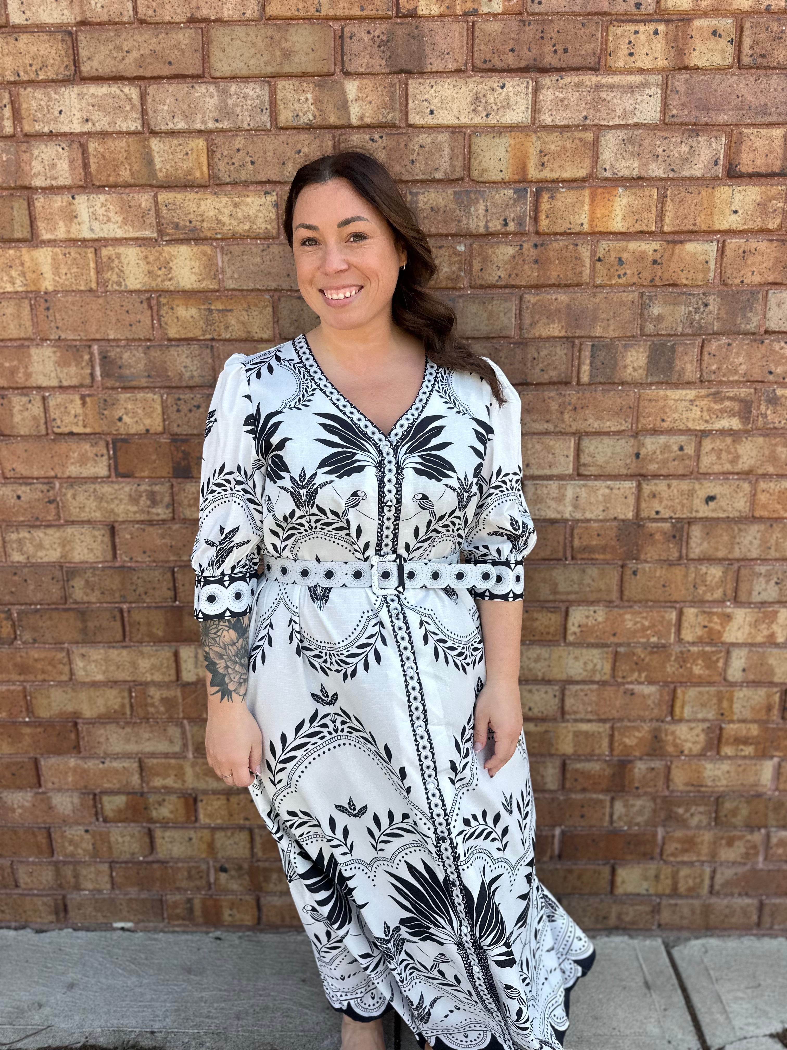 Plus Size Flower Print Maxi Dress