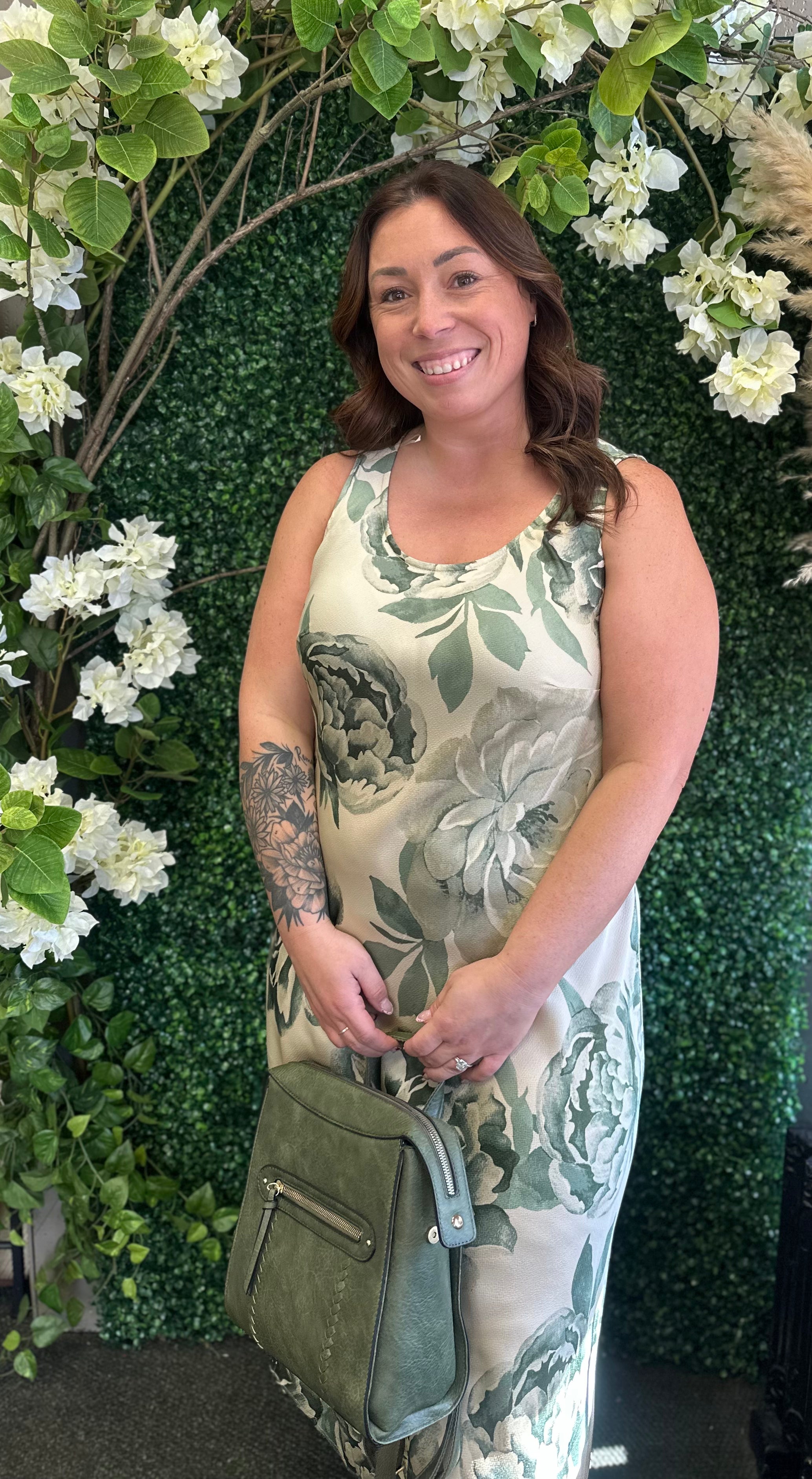 Plus Size Print Harmony Satin Maxi Dress