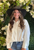 Oversized Button Down Long Sleeve Boyfriend Shirt