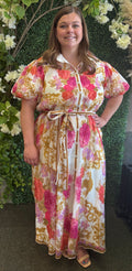 Printed Woven Midi Dress