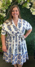 Plus Size Graphic Print Short Dress