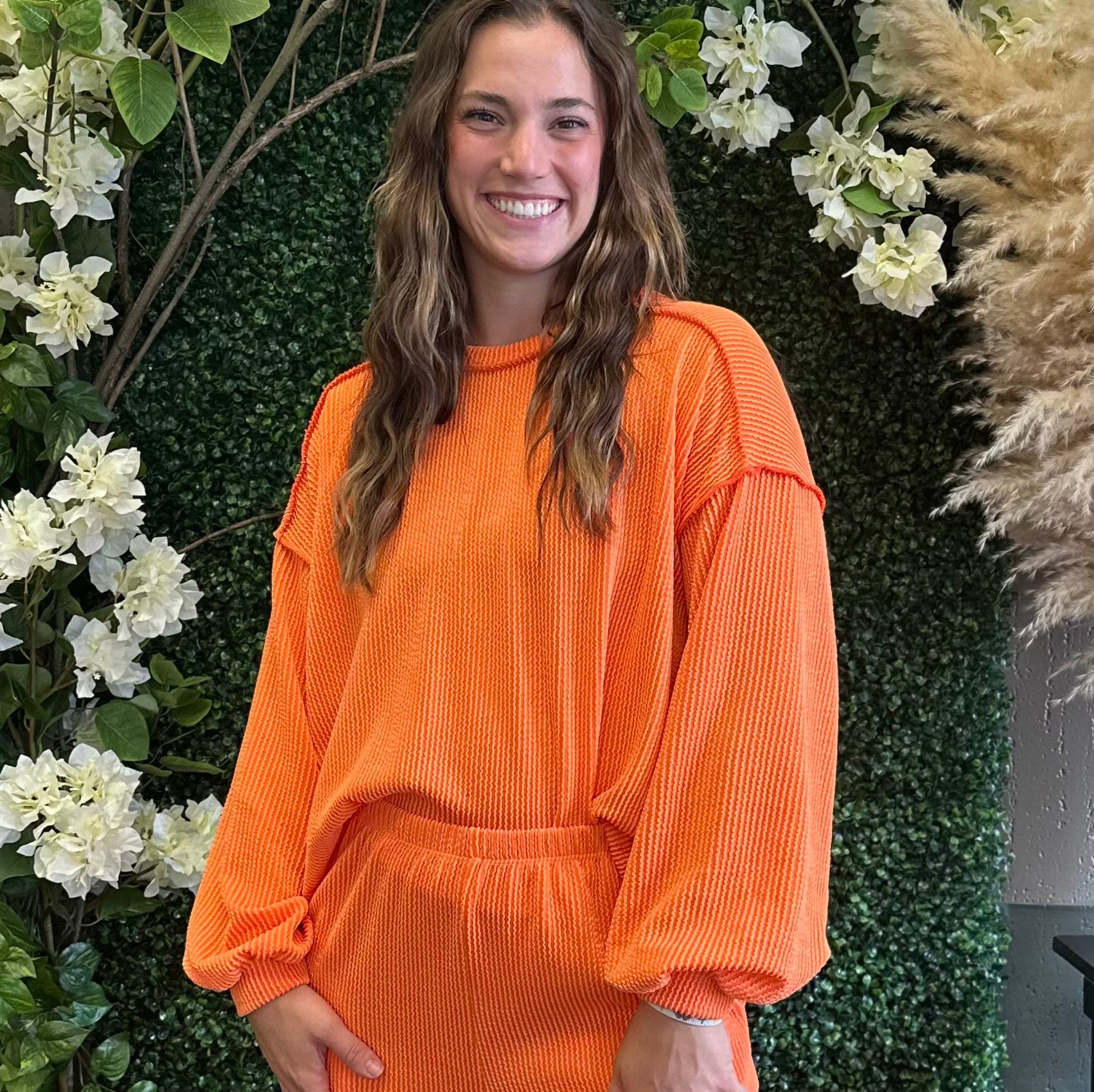 Long Sleeve Ribbed Lounge Top