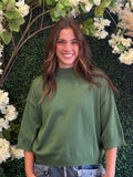 Mock Neck 3/4 Sleeve Sweater