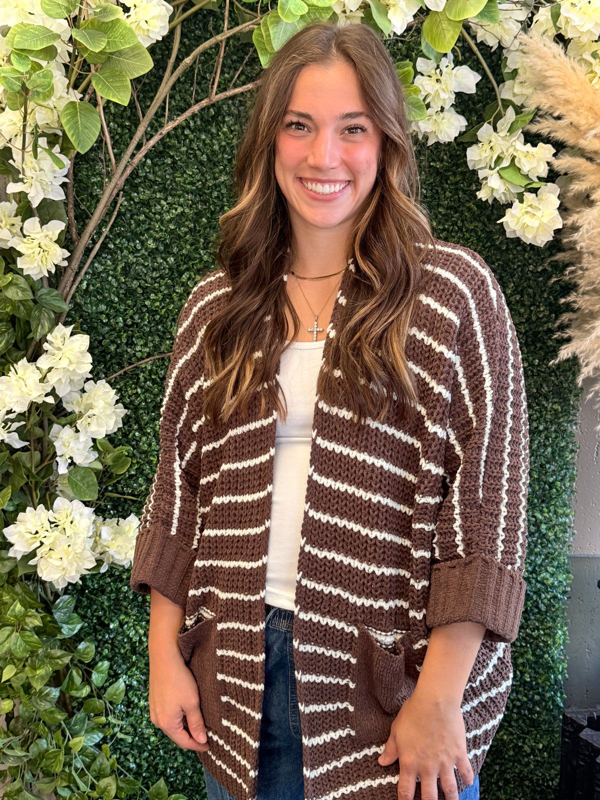 Chunky Knit Striped Cardi