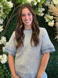 Gray Short Sleeve Sweater