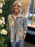 Peace Patwork Denim Shir