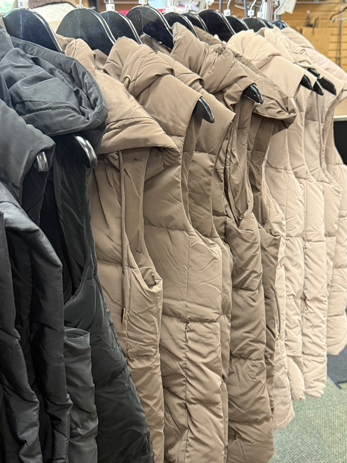 Long Hooded Puffer Vest
