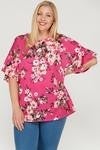 black floral ruffled sleeve top