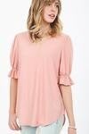 Texture spotted v neck top