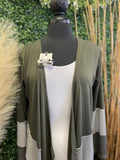 Color Block Striped Cardi