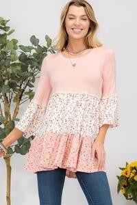 Peach Peach Floral Top