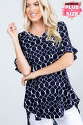 Navy v-neck top