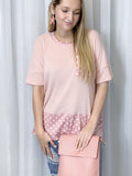 Blush Polka Dot Top