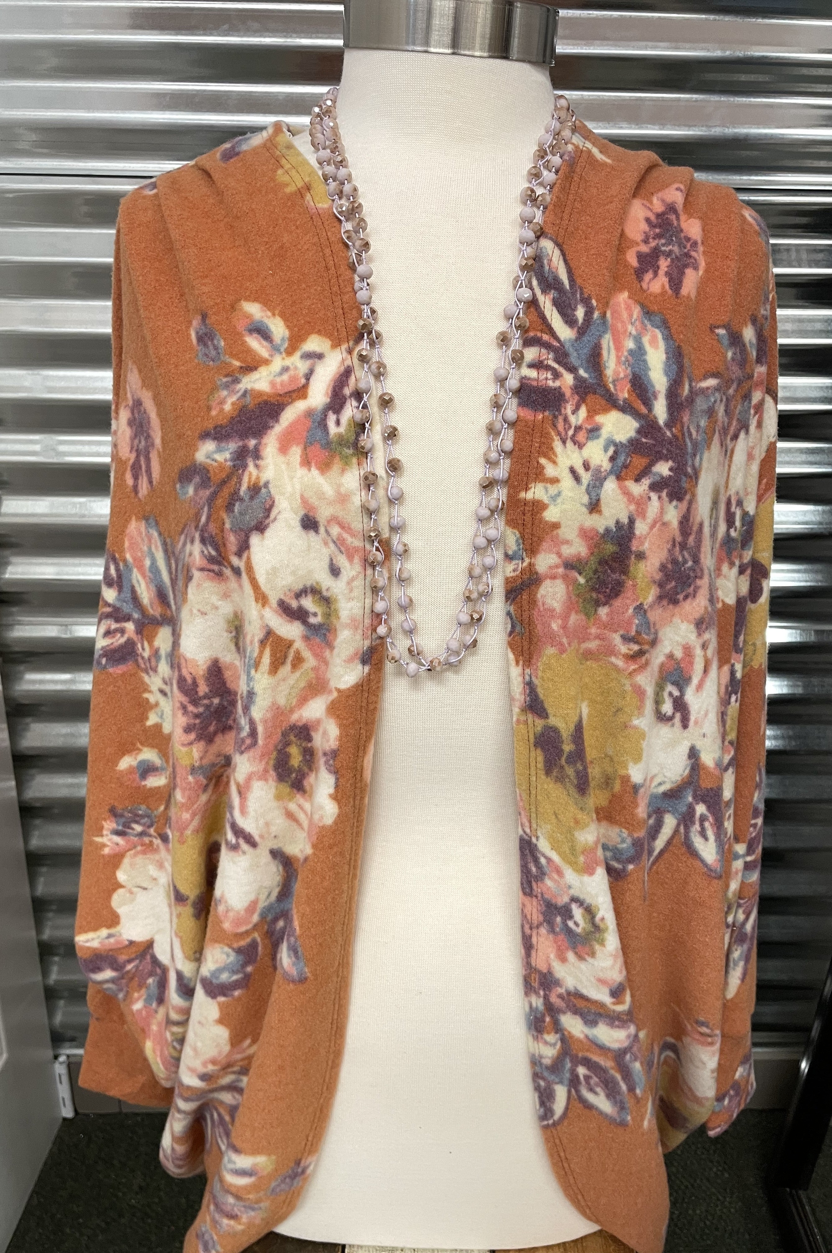 Soft Floral Cardi w/ Dolman Sleeves