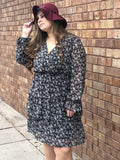 Black/white  floral dress