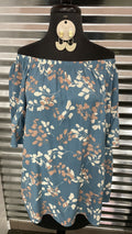 Relaxed Off Shoulder Top w/ Flounce Sleeves