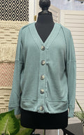 Waffle Button Down Cardi