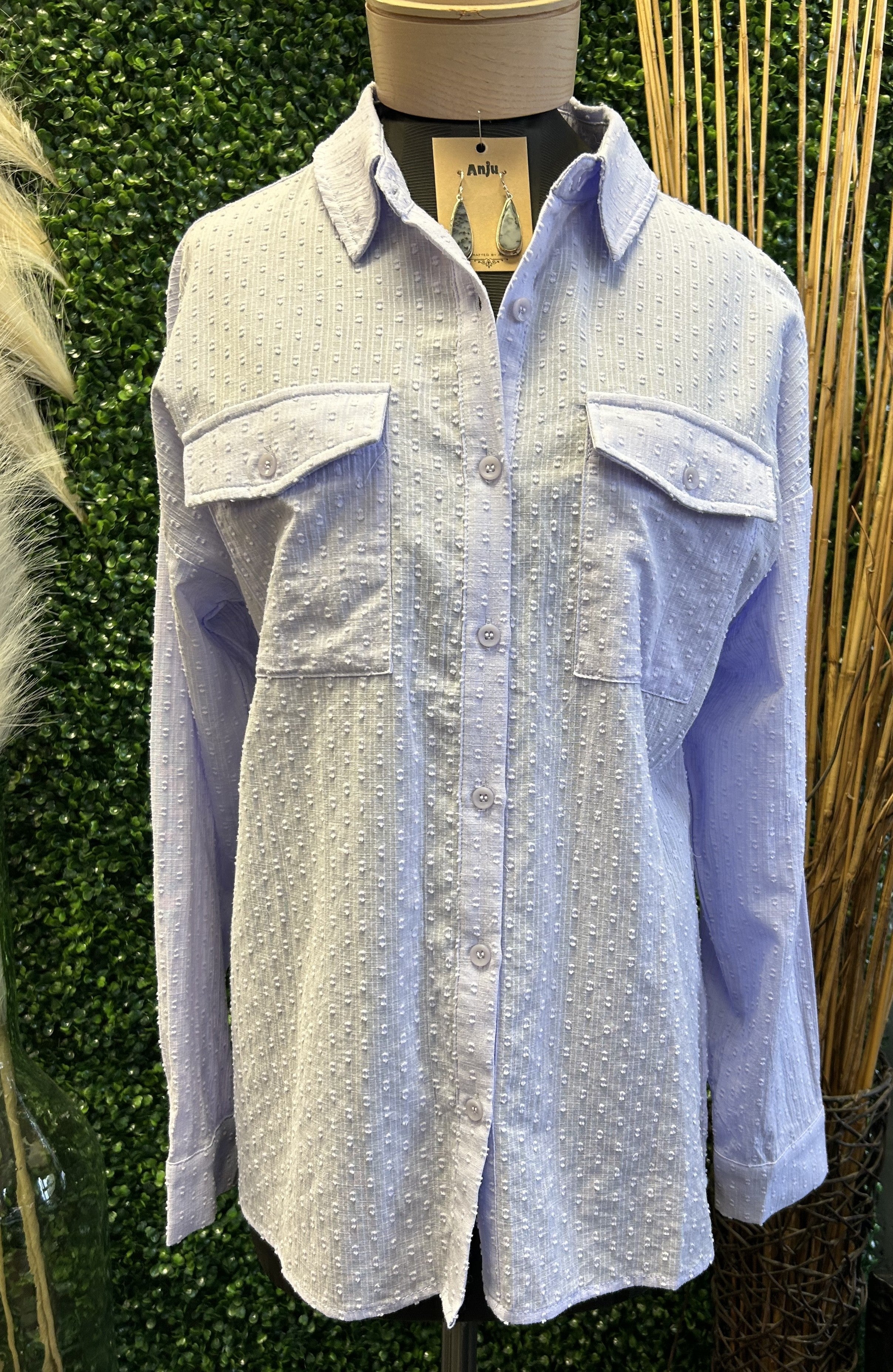 Woven Collared Top