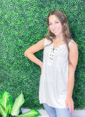White Eyelet Sleeveless Top